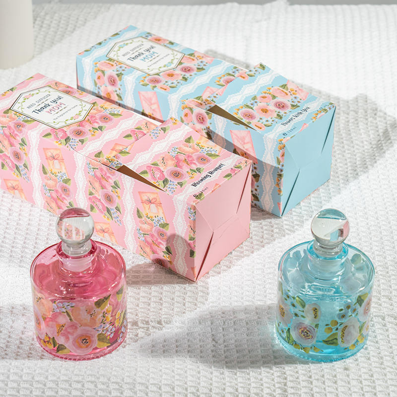 Anneler günü zarif yuvarlak cam şişe kamış difüzör