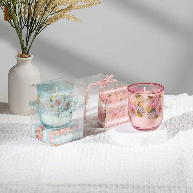 Anneler günü yuvarlak cam bardak kokulu mumlar-Eko soya mum üreticisi