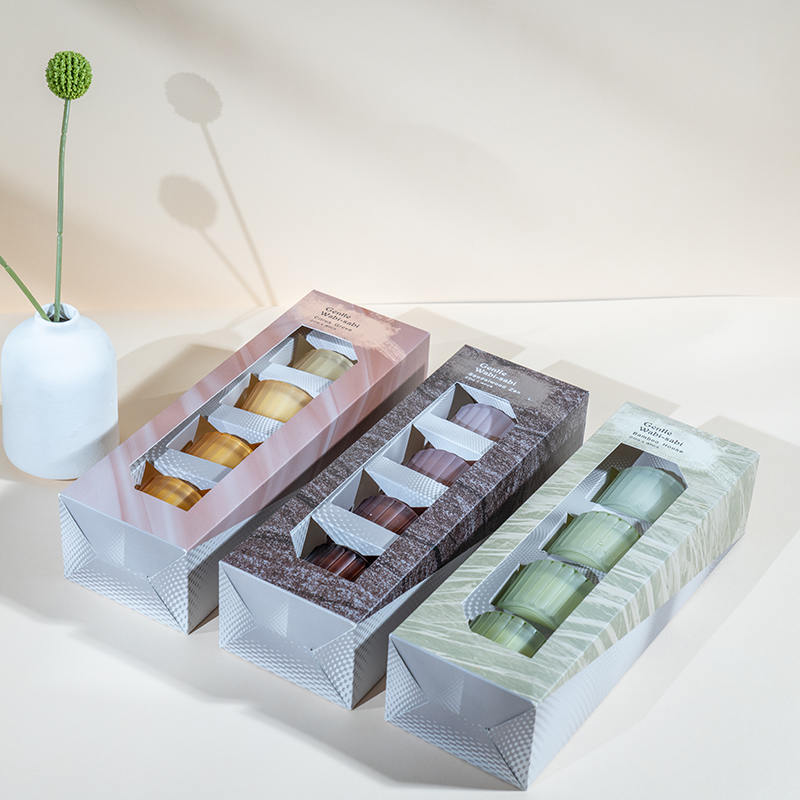 4'lü dikey çizgili küçük cüce cam mumluk seti