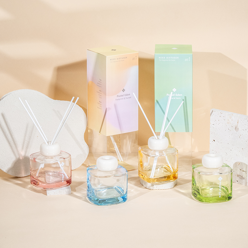 Kare şeffaf cam parfüm şişesi kamış difüzör-aroma difüzör fabrikası