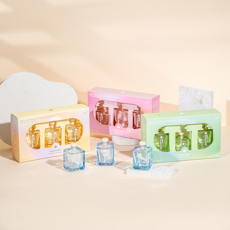 3PCS kare şişe kamış difüzör seti-3PCS aroma seti