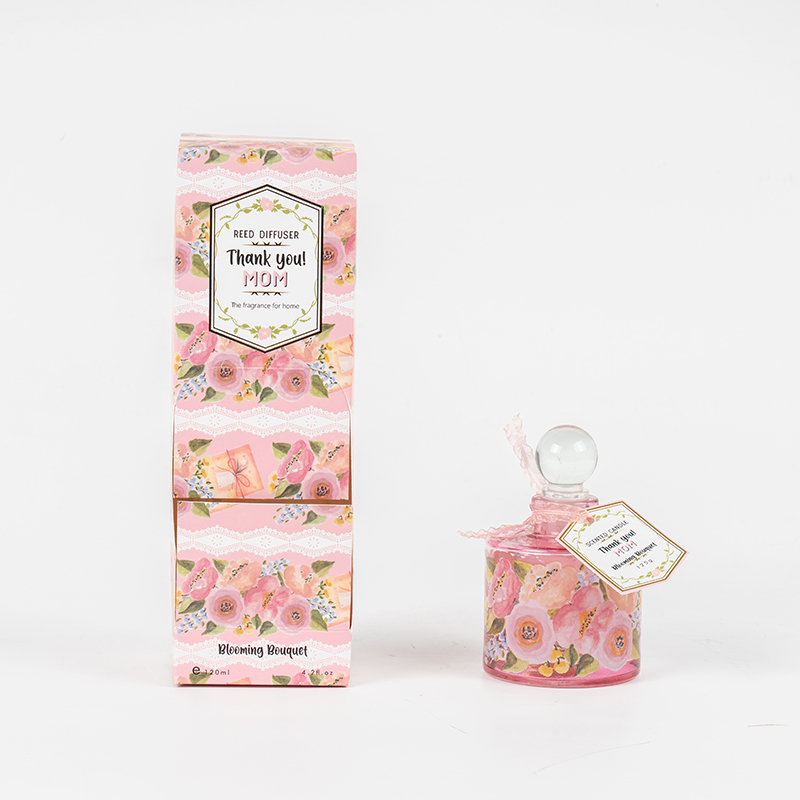 Anneler günü zarif yuvarlak cam şişe kamış difüzör