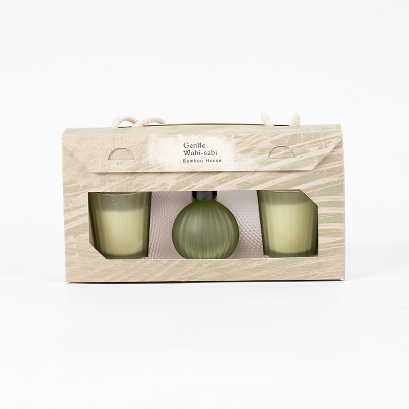 Dikey çizgili küçük bardaklar kokulu mumlar X2 Dikey şeritli küçük ampul uçucu kamış difüzör şişesi