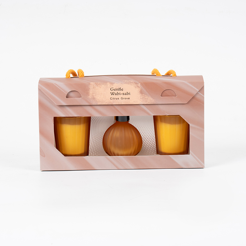 Dikey çizgili küçük bardaklar kokulu mumlar X2 Dikey şeritli küçük ampul uçucu kamış difüzör şişesi